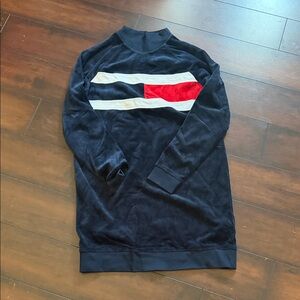 Navy Crewneck Sweater with Red and White Stripe new